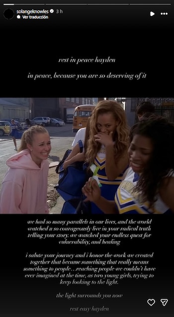 Solange Knowles rinde homenaje a Hayden Panettiere