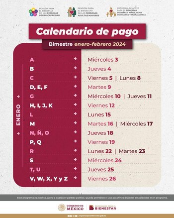 Este es el calendario de
