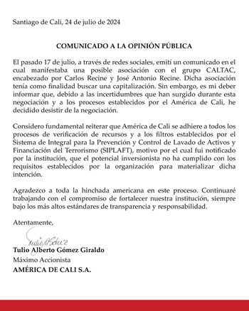 Tulio Gómez fue el encargado