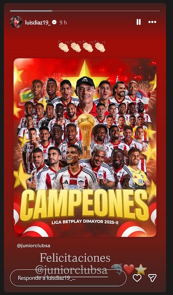 Post de Luis Díaz sobre