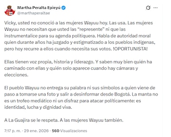 Martha Peralta acusó a Vicky