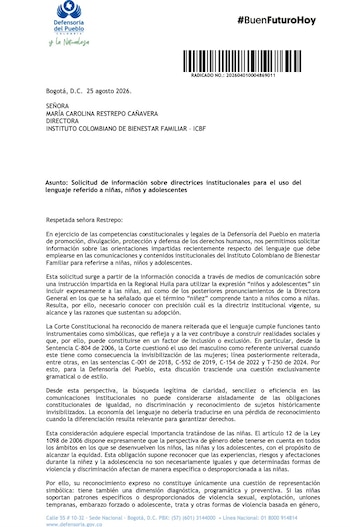 Defensoría del Pueblo - crédito @EspinosaRadio/X