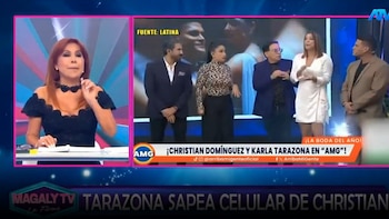 Magaly Medina a Karla Tarazona tras revisar el celular de Christian Domínguez en vivo: “¿Acaso te va a decir que tiene otro?"