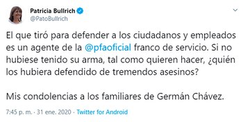 La ex ministra expresó sus