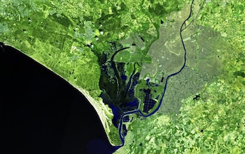 Imagen del satélite Sentinel-2, del 15 de abril, sobre Doñana. (Espacio Natrual de Doñana)