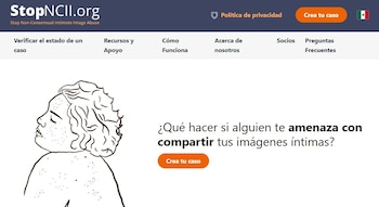 Página web de StopNCII. (Captura)