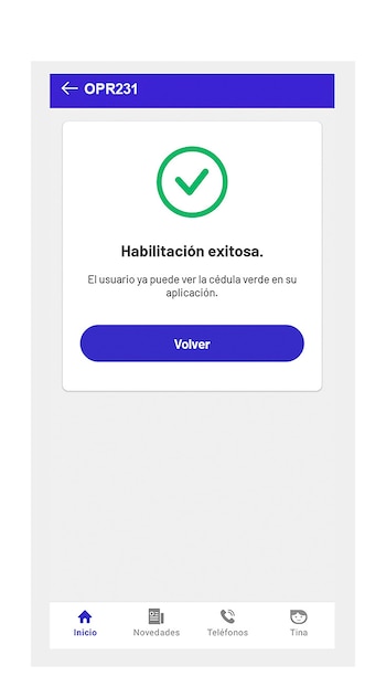 La quinta página es para confirmar la autorización