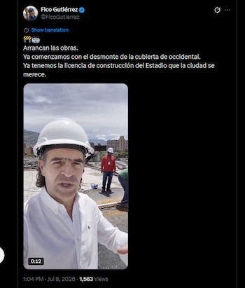 La intervención del Atanasio Girardot contempla naming right, baños renovados y nuevas infraestructuras dentro del plan de remodelación-crédito @FicoGutierrez/X