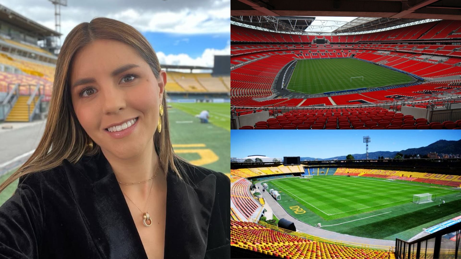 Laura Bernal, máster en gestión deportiva, aseguró que el intento de recuperación de la grama que se hizo en El Campín se debería repetir en Colombia bajo ciertos parámetros, y que recintos como el de Wembley son los ejemplos - crédito @laurabernalb/Instagram/Alcaldía de Bogotá/AFP