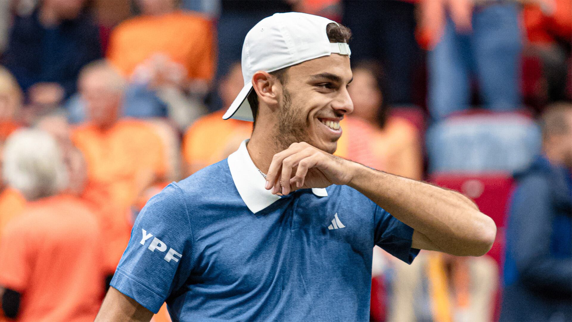 Francisco Cerúndolo durante su partido con Botic van de Zandschulp