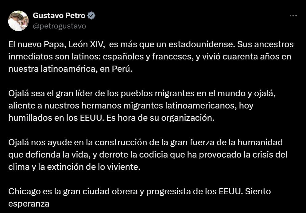 El presidente pidió que abogue por los migrantes en todo el mundo - crédito Gustavo Petro