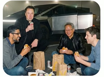 La foto aparecen varios líderes de empresas como Nvidia y OpenAI. (Foto: Google)