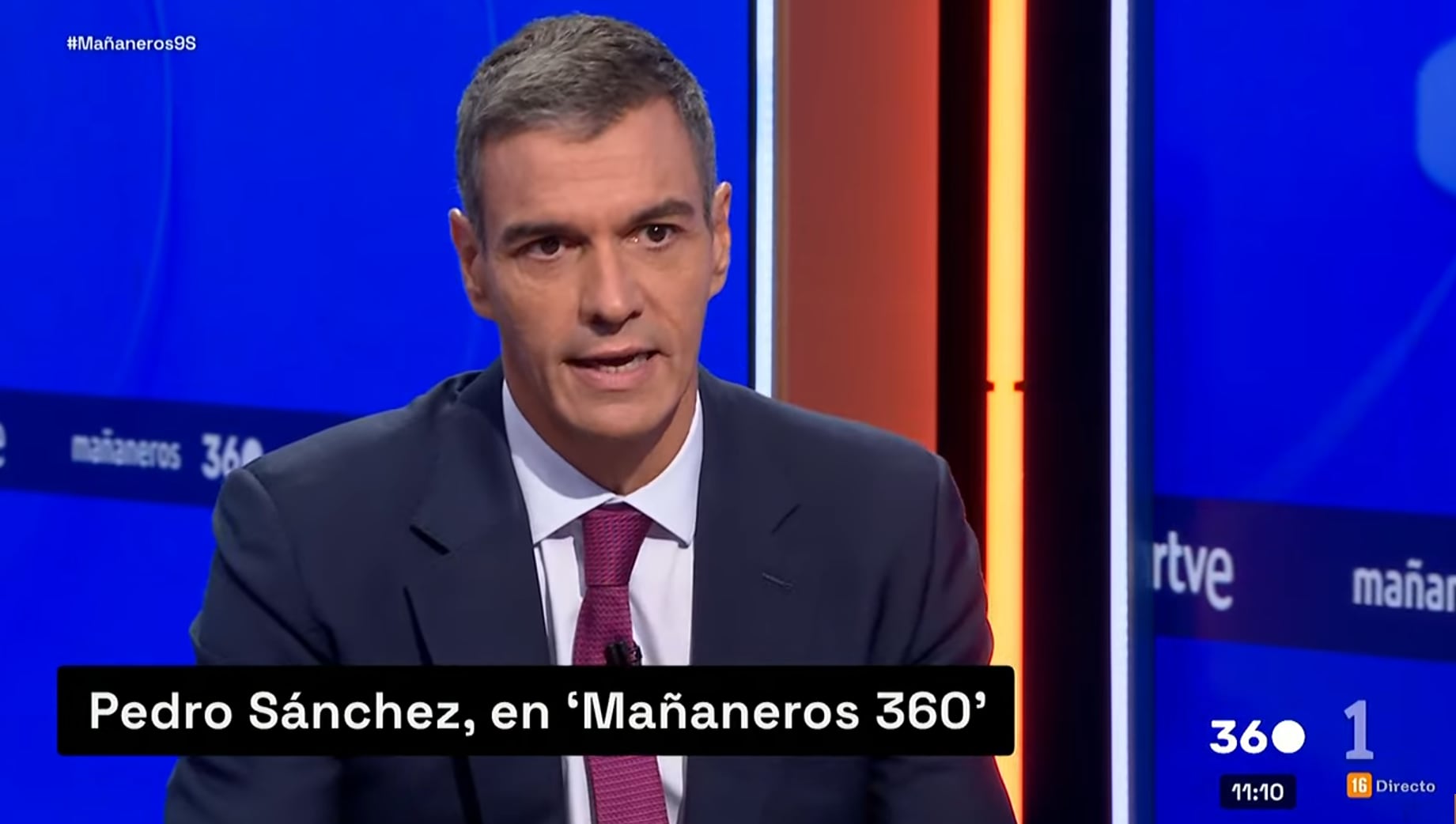 Pedro Sánchez, presidente del Gobierno, entrevistado en 'Mañaneros 360' en TVE.