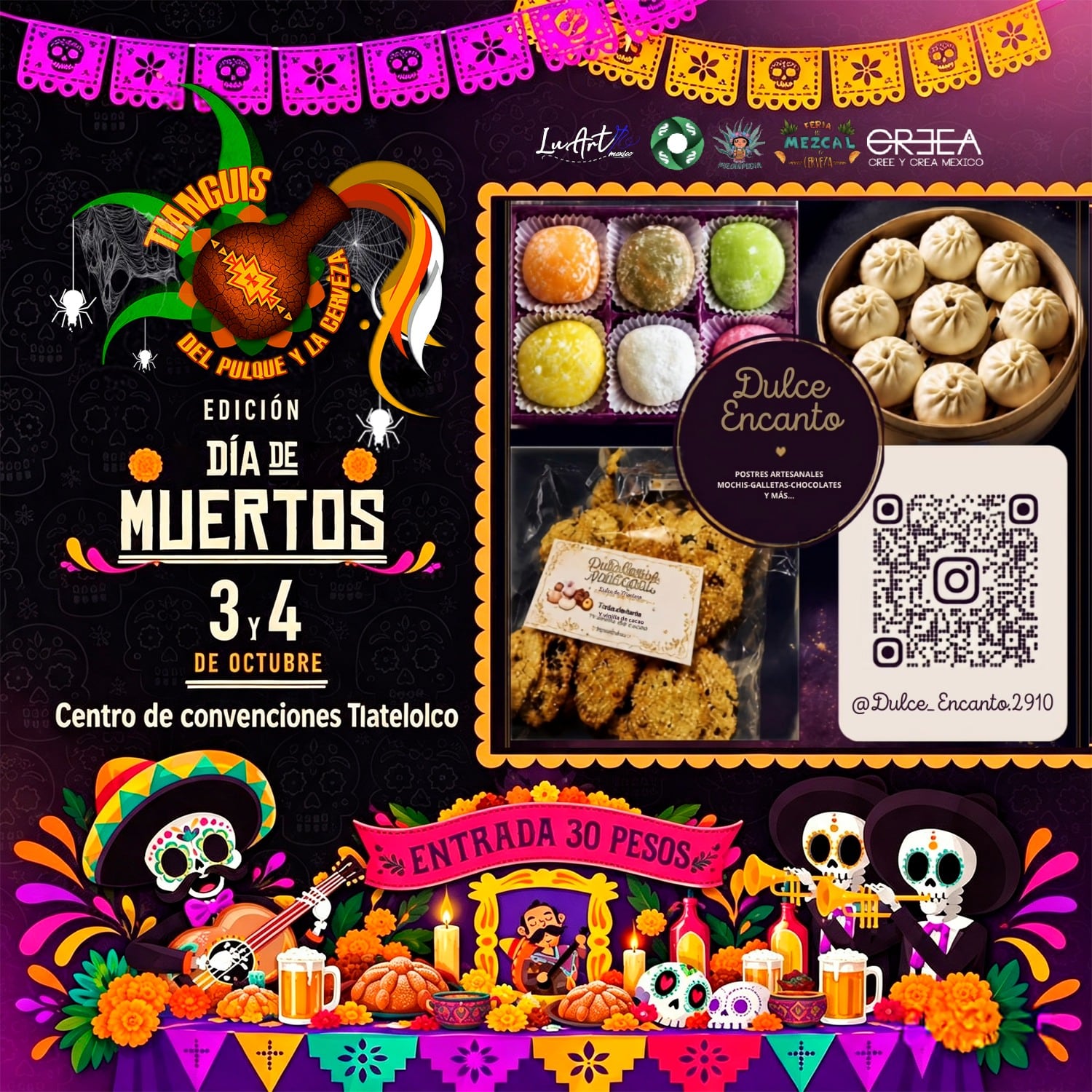 Un cartel promociona la edición Día de Muertos del Tianguis del Pulque y la Cerveza, que se celebrará el 3 y 4 de octubre en el Centro de Convenciones Tlatelolco. (Tinaguis del Pulque y la Cerveza Instagram)