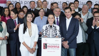 Sheinbaum felicitó a Adán Augusto López Hernández por ser electo coordinador de Morena en el Senado. | Twitter Claudia Sheinbaum