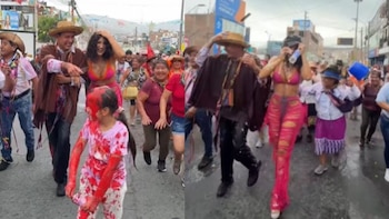 Michelle Soifer terminó empapada durante