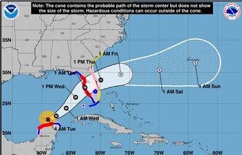 Trayectoria del huracán Milton, registrado