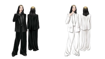 Los bocetos del look de