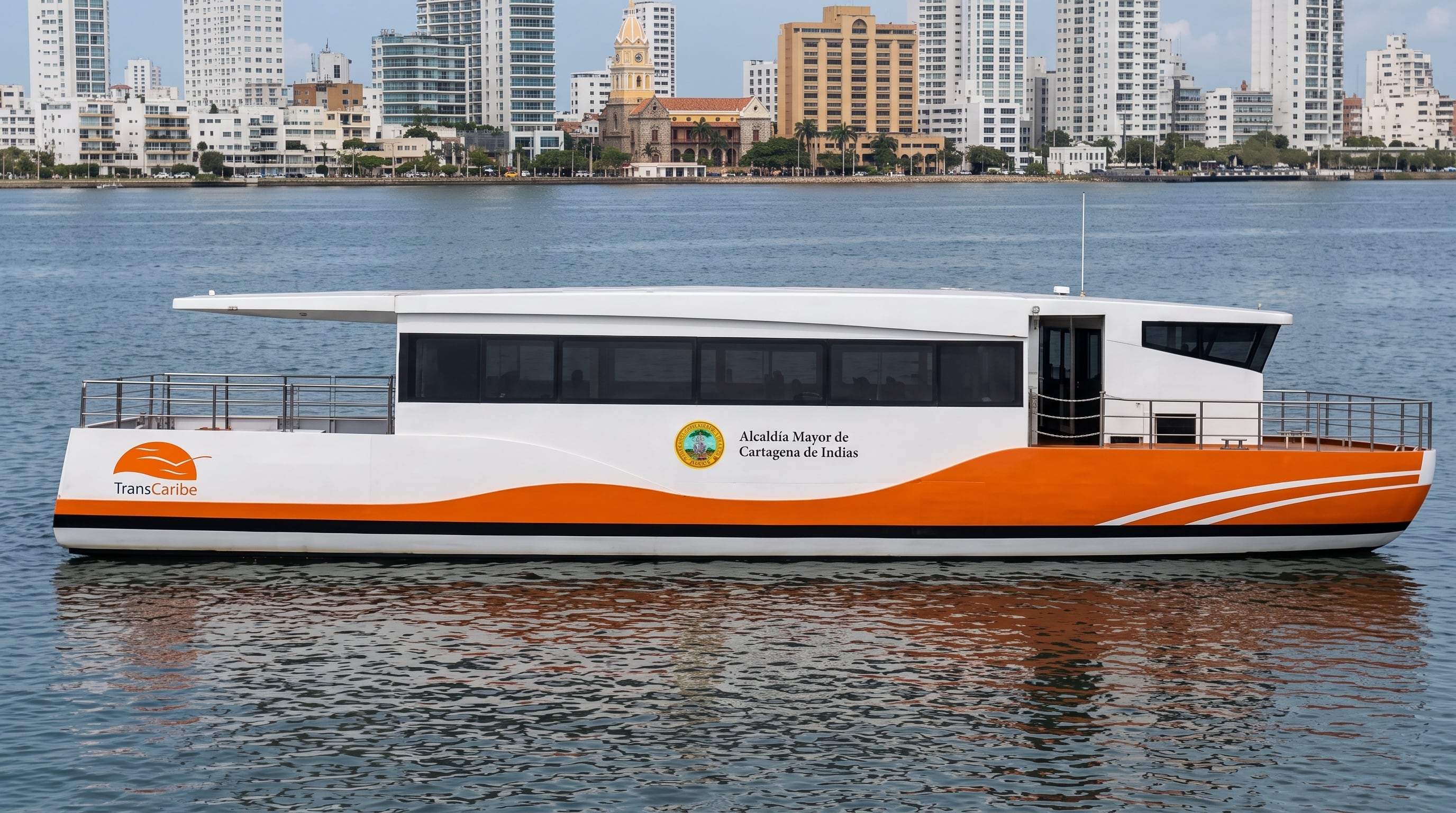 Cartagena iniciará en diciembre de 2026 las pruebas piloto del transporte público acuático por la bahía para evaluar su integración con Transcaribe - crédito Distrito de Cartagena