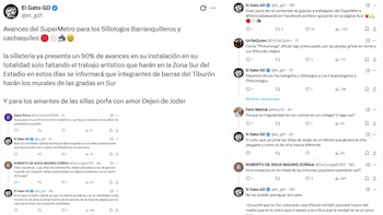 La publicación de El Gato GD y algunos de los comentarios que recibió sobre la grama del estadio Metropolitano Romelio Martínez - crédito @el_gd1/X
