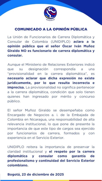 El pronunciamiento de la organización