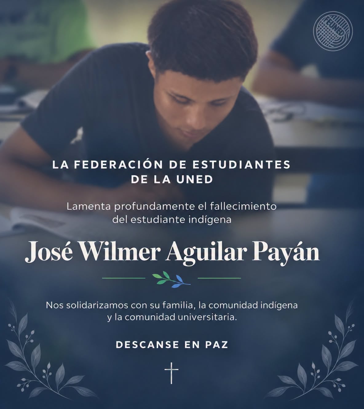 La comunidad universitaria expresó sus condolencias por el fallecimiento del estudiante.