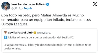 El hijo de López Obrador cuestionó la decisión del Sevilla en redes sociales.