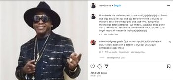 Último mensaje de Tirso Duarte,