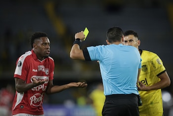 Independiente Santa Fe enfrenta a Club Atlético Peñarol, por encuentro válido de la Conmebol Libertadores 2026, en la fecha 1 de la fase de grupos del grupo E, en el Estadio Nemesio Camacho El Campín. (Colprensa - Cristian Bayona).