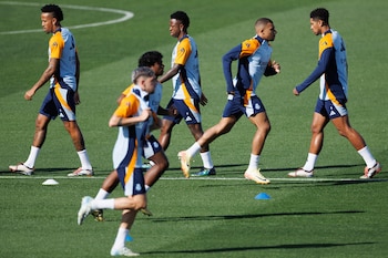 El Real Madrid entrenando en