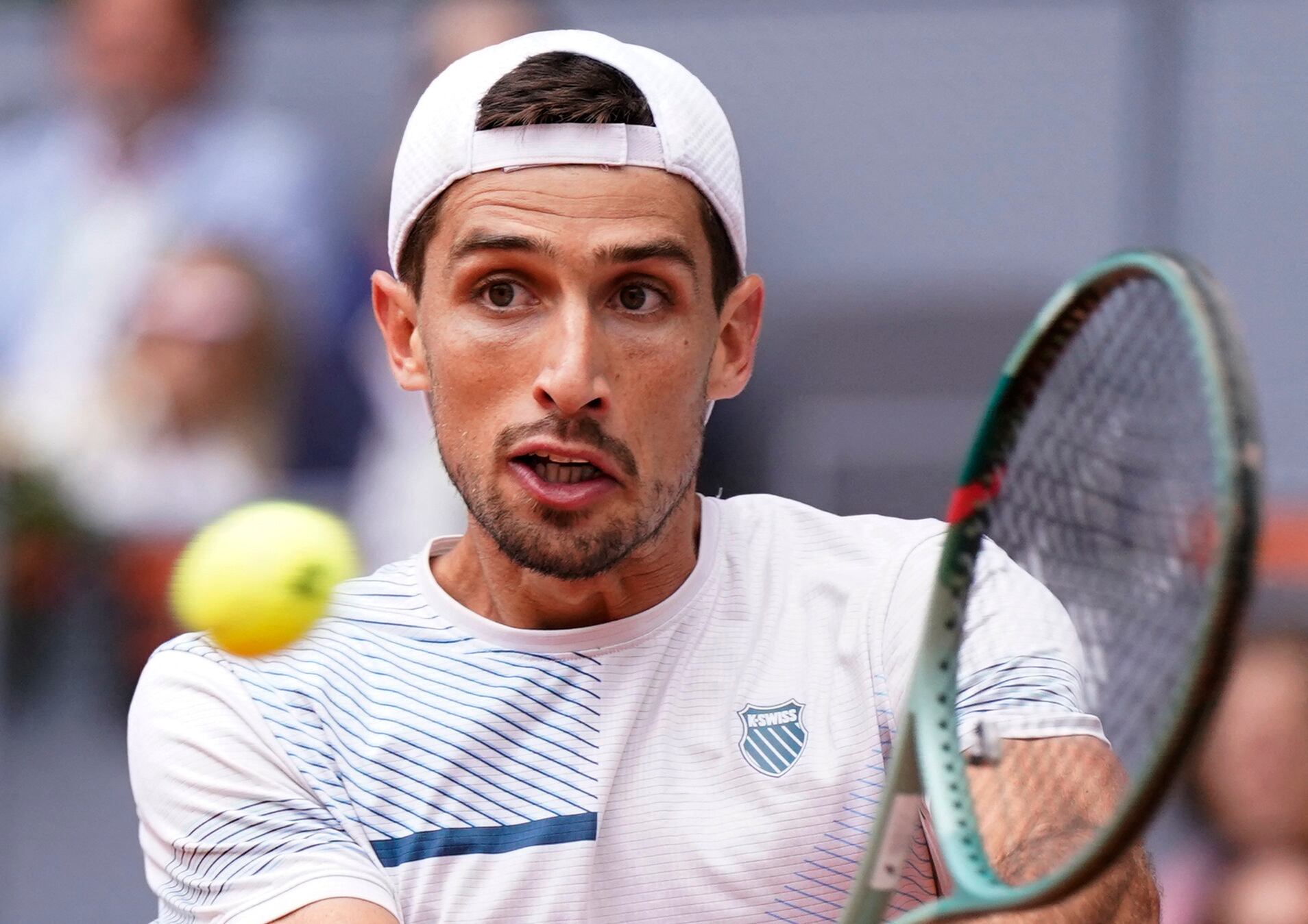 El cordobés en su partido frente a Rafael Nadal en el Madrid Open 2024 (Foto: Reuters / Ana Beltran)