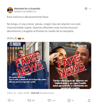 Abelardo de la Espriella se pronunció sobre vinculaciones con Ape Cuello