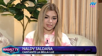 Naldy Saldaña, excantante de La Bella Luz acusa a director musical de besarla a la fuerza: caso ya está en Fiscalía. Captura: Magaly TV La Firme.