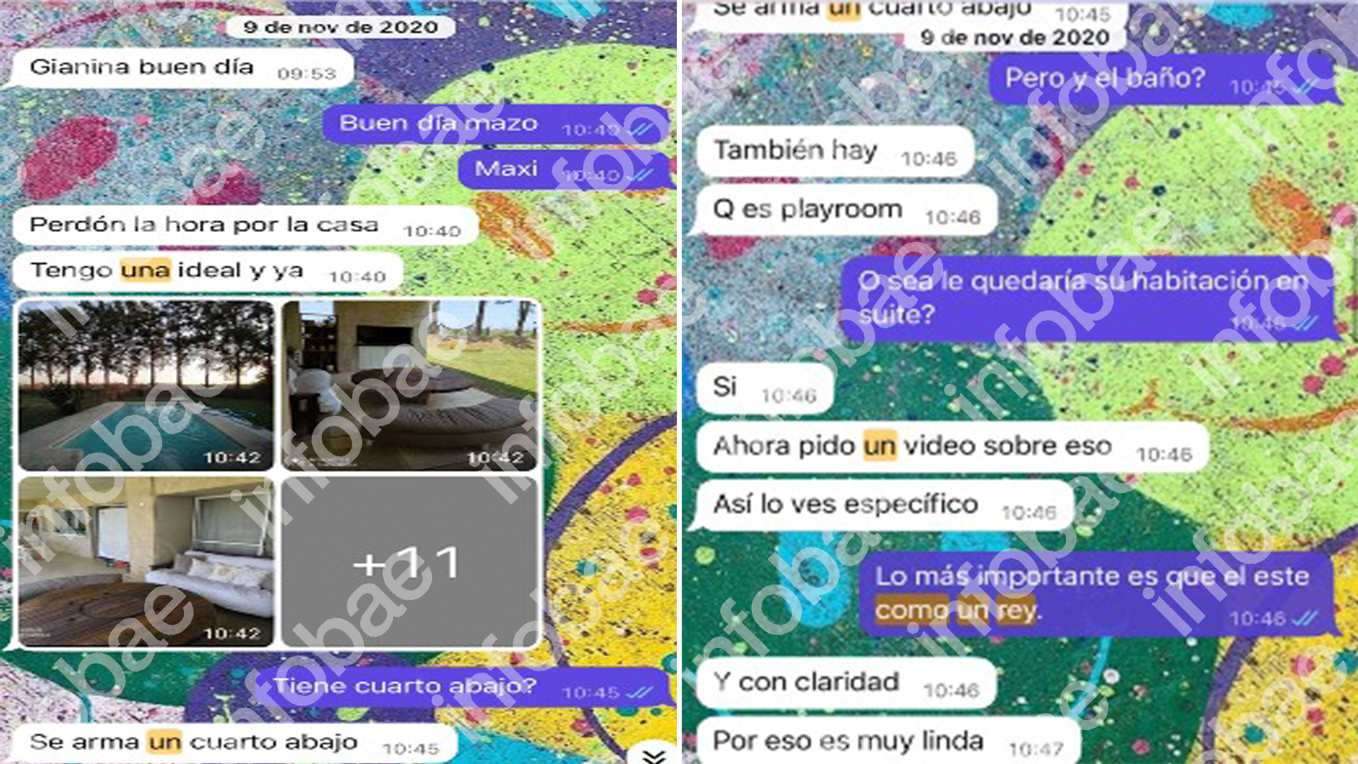 El chat entre Gianinna Maradona y Maximiliano Pomargo