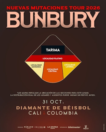 El mapa de ubicaciones para el nuevo recinto distribuye a los asistentes en cinco categorías alrededor del escenario - crédito @paramopresenta/Instagram