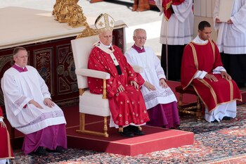 Pope Leo XIV leads the