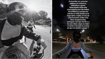 Motociclista conocida como Natalia Biker se escapó de un control policial y grabó el momento: la mujer debe cerca de 6 millones de pesos en multas de tránsito