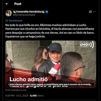 Esmeralda Hernández criticó al ciclista