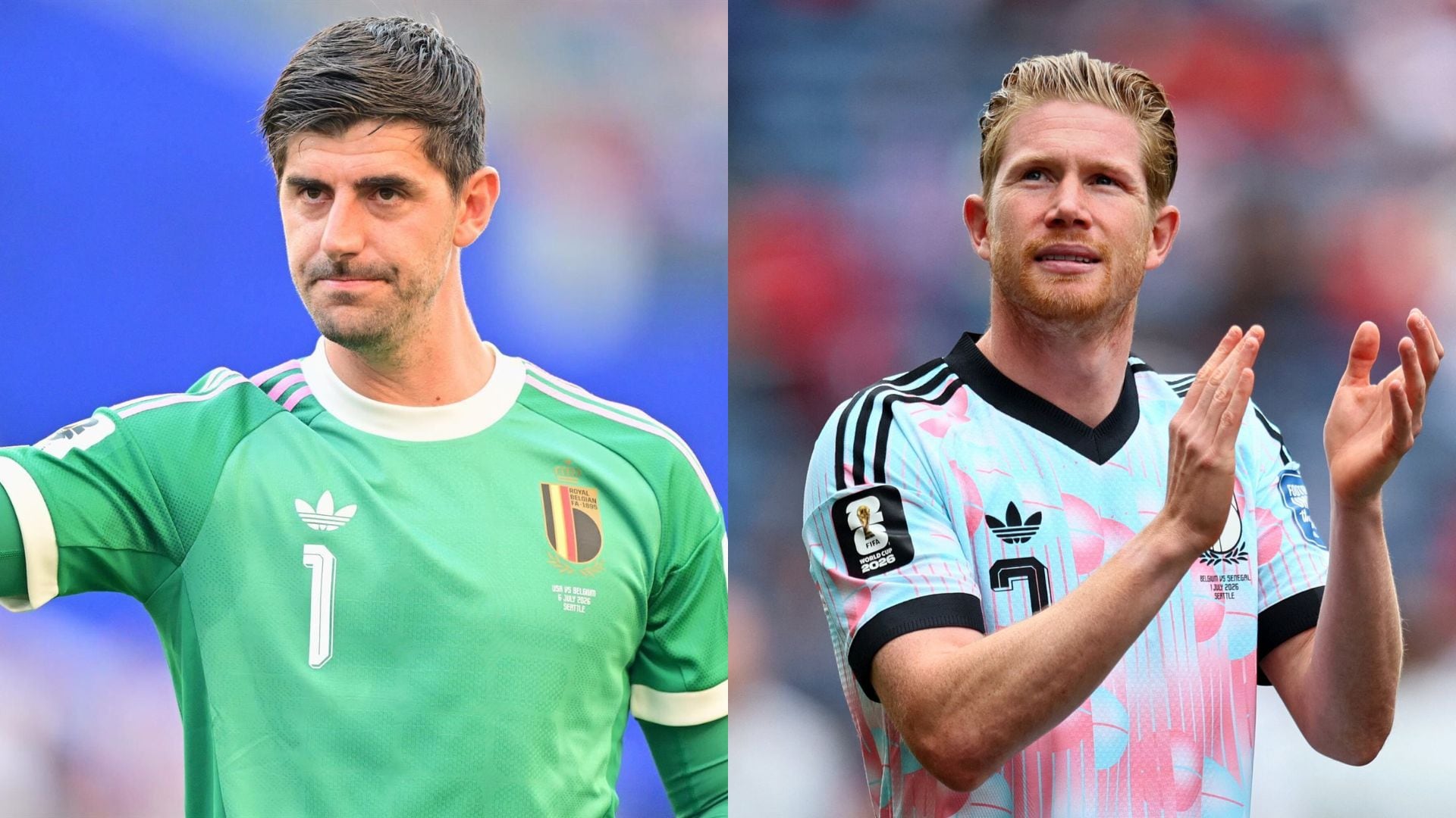 Thibaut Courtois y Kevin De Bruyne. (MONTAJE INFOBAE).