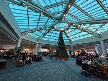 Stranded passengers wait at the