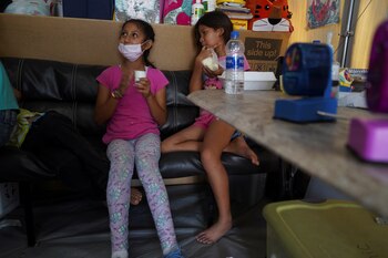 Niños emigrantes en Matamoros, Mexico