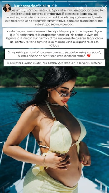 Karina García rompe mitos sobre el embarazo y llama a validar todas las experiencias - crédito karinagarciaoficiall/Instagram