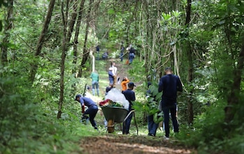 Os voluntários trabalham regularmente com os funcionários do parque para limpar as trilhas. (Meu ambiente)