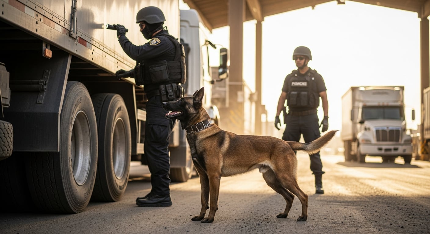 Un equipo canino y tecnología de rayos X permitieron a agentes fronterizos detectar la metanfetamina durante una inspección rutinaria en la frontera México-Estados Unidos. (Imagen Ilustrativa Infobae)