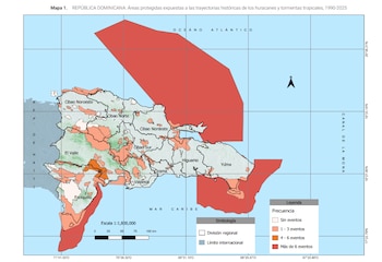 El informe de la ONE señala que los estudios del IPCC advierten un aumento en la intensidad de huracanes y tormentas tropicales en las últimas décadas. (Cortesía: Áreas Protegidas: Un enfoque desde el riesgo de eventos extremos y desastres)