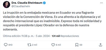 Sheinbaum reacciona captura: X