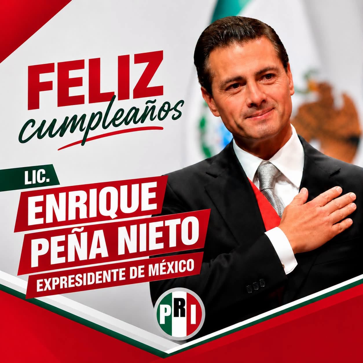 Familiares, políticos, excolaboradores y simpatizantes enviaron mensajes de felicitación al expresidente por su cumpleaños número 60.