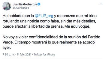 Trino de Juanita Goebertus.