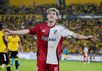 Con la camiseta de River, Facundo Colidio disputó 136 partidos, marcó 32 goles y dio 14 asistencias (REUTERS/Santiago Arcos)
