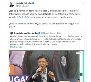 Daniel Briceño crítica la construcción